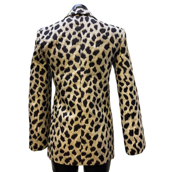 Giorgio Armani Leopard Print Blazer Jacket Tan Brown S - Picture 2 of 9